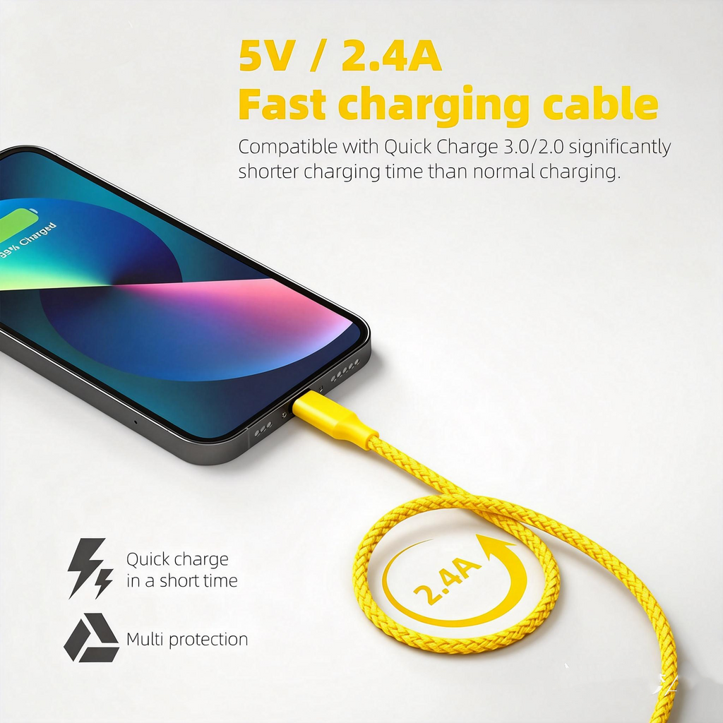 Lightning Cable USB A Charging Cord